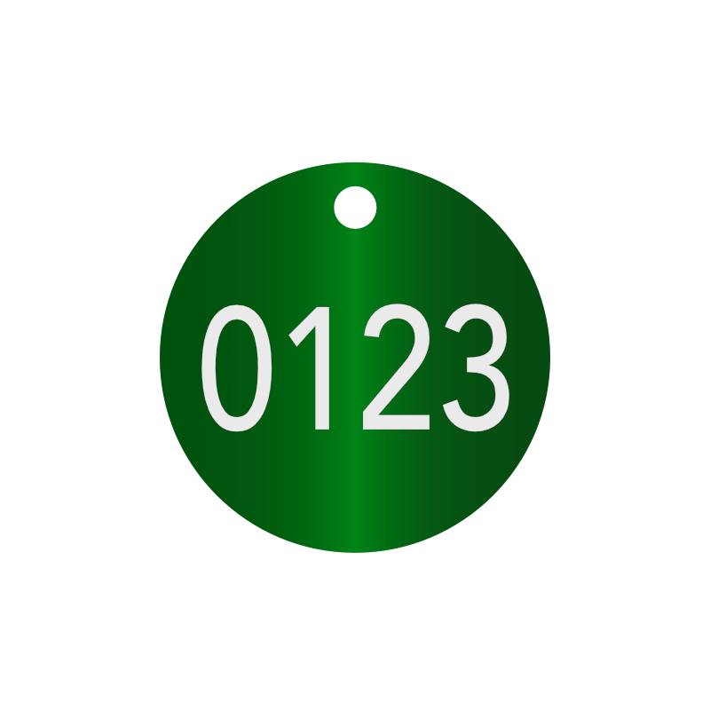 Baummarken, Baumplaketten, ø 30 mm, Stärke 1 mm, Aluminium eloxiert, Laserbeschriftung