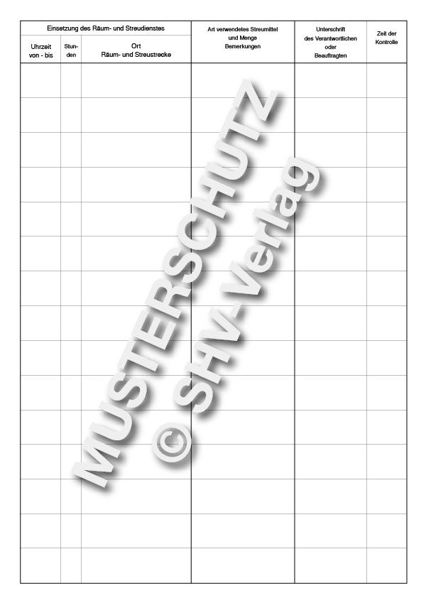 Streubuch für den Straßen-Winterdienst A4 4