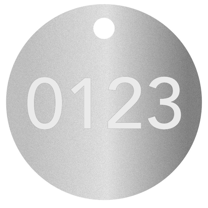 Baumplakette, Baumschild, ø 50 mm, Stärke 1 mm, Aluminium matt eloxiert, fortl. Nummeriert, Laserbeschriftung Baumplakette, Baumschild, ø 50 mm, Stärke 1 mm, Aluminium matt eloxiert, fortl. Nummeriert, Laserbeschriftung