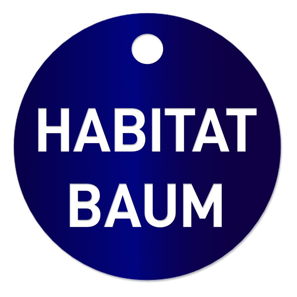 Habitatbaum Baumplakette Baummarke Plakette 40mm, blau