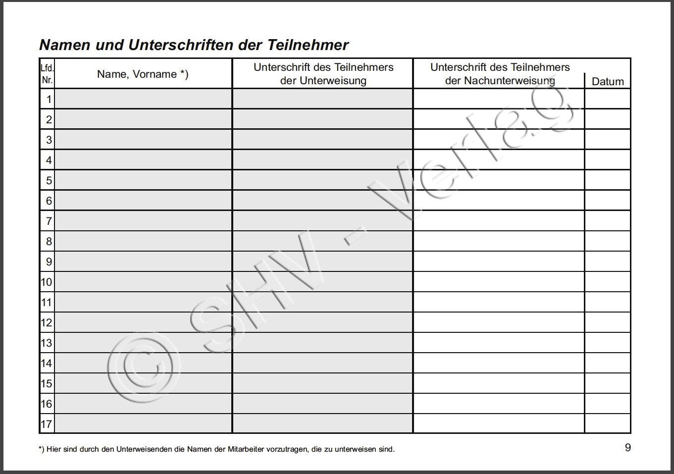Unterweisungsbuch für die Unfallschutzbelehrung Arbeitsschutz 4
